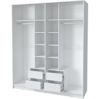 Шкаф распашной Интерлиния Концепт КТ-Ш4 (белый платинум/белый платинум)