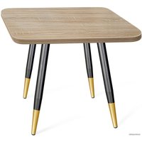 Кухонный стол Sheffilton SHT-ТU14/ЛДСП 60/60 (чёрный муар/золото/дуб сонома)