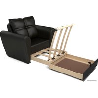 Кресло-кровать Мебель-АРС Квартет (экокожа, черный)