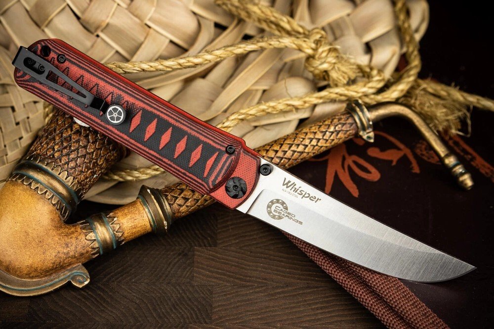 

Складной нож Kizlyar Supreme Whisper AUS-10Co StoneWash Red