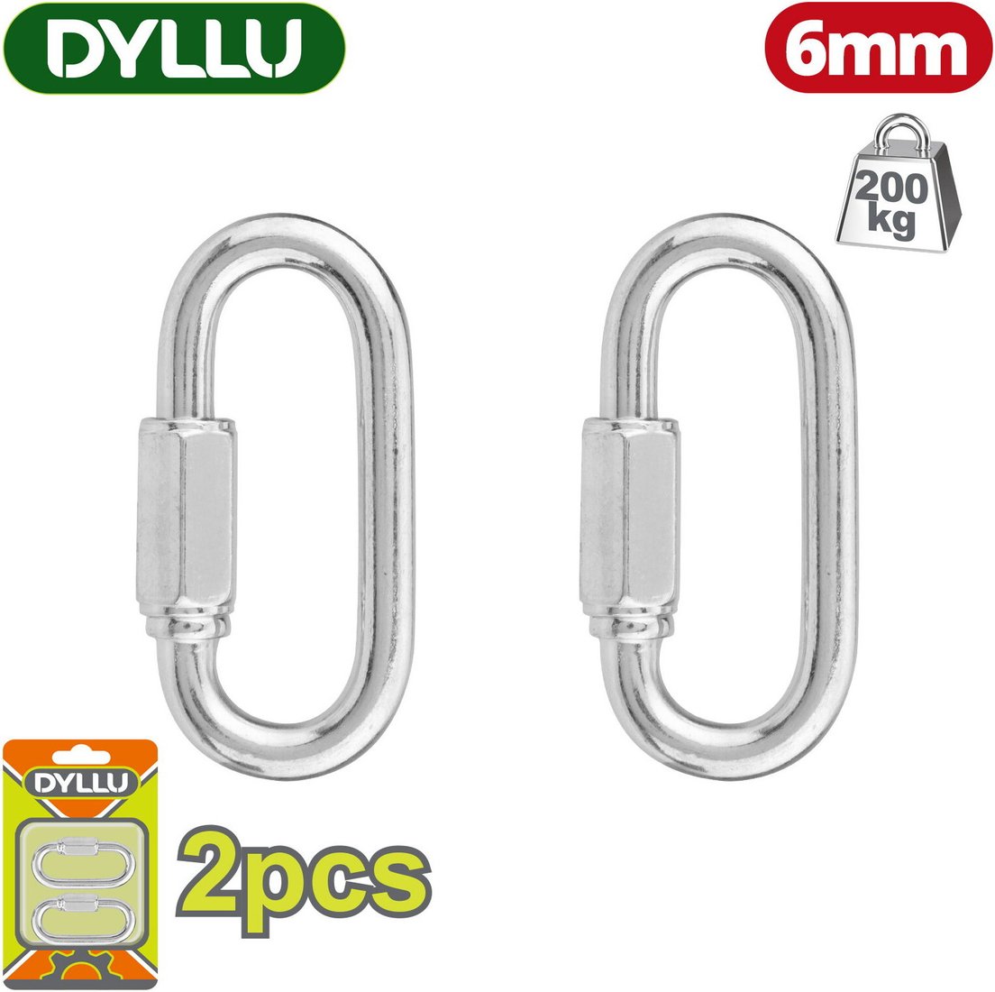 Карабин туристический Dyllu DTQL1K01 (2 шт)