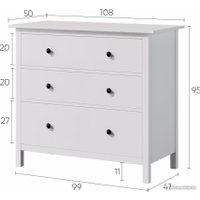 Комод Лузалес Кымор 3 ящика (белый)