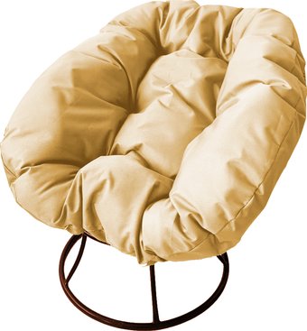 Кресло M-Group Пончик 12310201 без ротанга (коричневый/бежевая подушка)