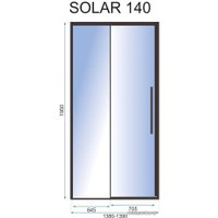 Душевая дверь Rea Solar 140 (черный/прозрачное стекло)