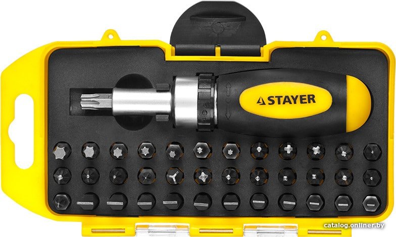 Набор отвертка с битами Stayer 2557-H38 (38 предметов)
