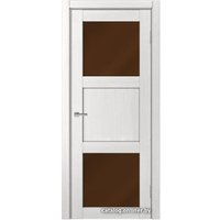 Межкомнатная дверь MDF-Techno Dominika 805 80x200 (ясень белый, стекло лакобель коричневый)