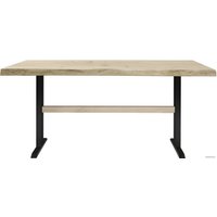 Кухонный стол Buro7 Двутавр 180 (с обзолом и сучками, дуб беленый/черный)