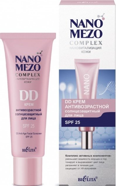 

Крем солнцезащитный Belita Крем антивозрастной солнцезащитный для лица DD SPF25 30 мл