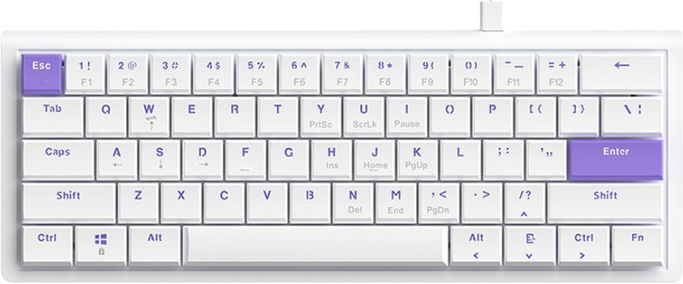

Клавиатура Ajazz NKL61 (белый/фиолетовый, Low Profile Switch)