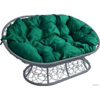 Садовый диван M-Group Мамасан 12110304 (серый ротанг/зеленая подушка)