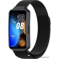 Браслет Rumi Milanese loop металлический для Huawei Band 8/9 (черный)