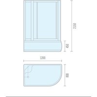 Душевая кабина Oda 8037BTL (черный/тонированное стекло)