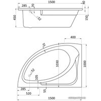 Ванна Santek Гоа 150x100 L 1WH112033 (с каркасом и экраном)