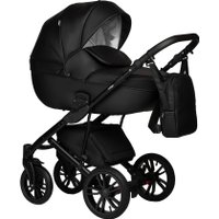 Универсальная коляска Indigo Mio ECO (2 в 1, 01/черная кожа)