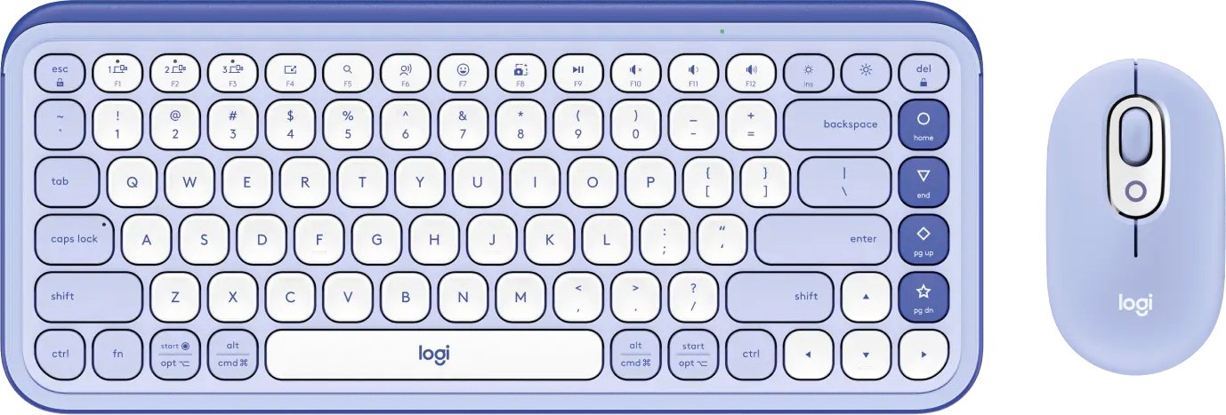 

Офисный набор Logitech Pop Icon Combo (сиреневый/белый, нет кириллицы)
