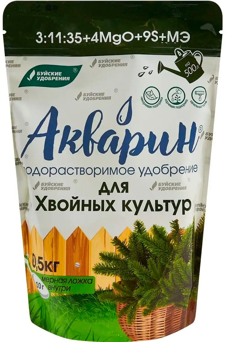 

Удобрение Буйские удобрения Акварин 3 для хвойных культур (0.5 кг)