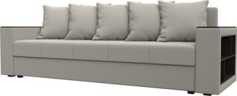 Диван Лига диванов Дубай Лайт полки справа 132280 (рогожка Амур 02 бежевый)