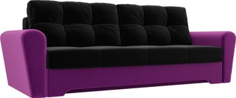 Лига диванов Амстердам 100037 (микровельвет, черный/фиолетовый)
