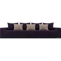 Диван Лига диванов Мэдисон Long 106180 (велюр, фиолетовый/фиолетовый/бежевый)