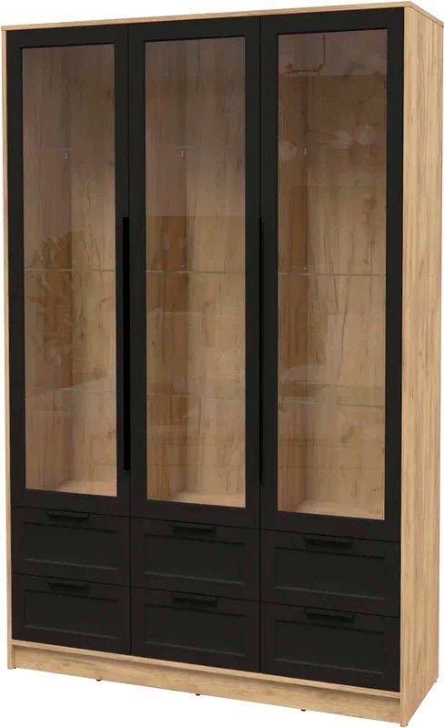 

Шкаф-витрина Интерлиния Концепт Тренд КТ-ШВ3 (дуб золотой/черный)