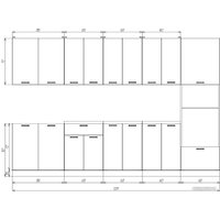 Готовая кухня ЭлиГард Lion 3.2 (сосна каньон/королевский опал)