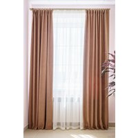 Комплект штор Decoretto Канвас орех КО-K106 1.25x2.6 м (коричневый, 2 шт)