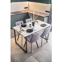 Кухонный стол Notta Лиман 140х80 615157 (бетон светлый/черный матовый)