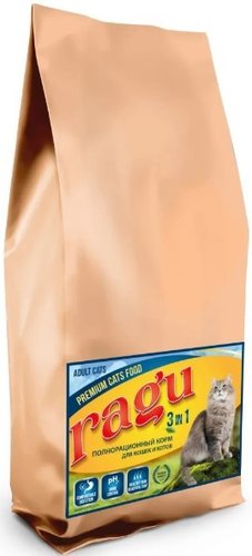Сухой корм для кошек Ragu Для кошек и котов 3 в 1 (14 кг)