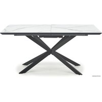 Кухонный стол Halmar Diesel 160-200/90 (белый мрамор/темно-серый/черный)