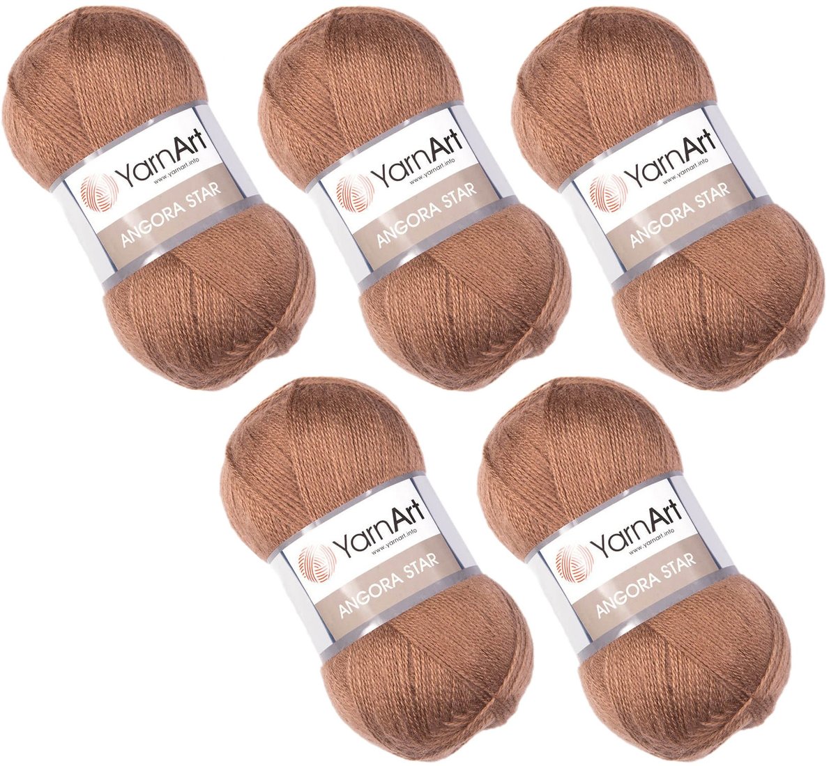 

Набор пряжи для вязания Yarnart Angora Star 514 (500 м, темно-бежевый, 5 мотков)