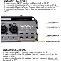Накамерный аудиомикшер Comica CVM-AX3
