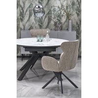 Кухонный стол Halmar Vertigo 130-180/130/76 (белый мрамор/черный)