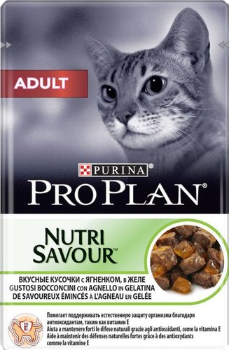 Пресервы Pro Plan Nutrisavour Adult с ягненком в желе 85 г