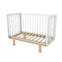 Классическая детская кроватка Incanto PAPI с автоспинкой и маятником KR-0176/60 (белый/бук)