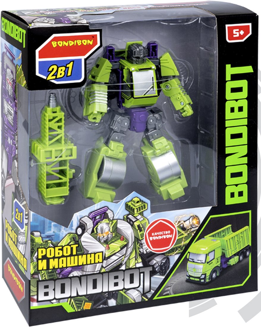 

Трансформер Bondibon Bondibot Дорожный каток ВВ5935 (зеленый)