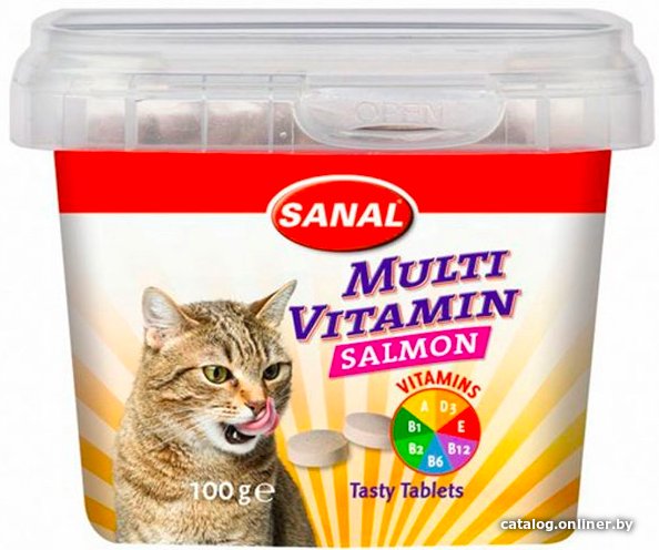 Лакомство для кошек Sanal Multi Vitamin подушечки с витамином В 100 г