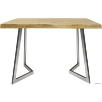 Кухонный стол Buro7 Уиллис 110 (с обзолом и сучками, дуб натуральный/серебро)