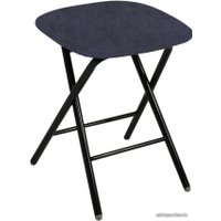 Табурет Гальваник Экстра складной (ткань, catania steel/черный муар)