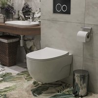 Унитаз подвесной Roxen Porto One Rimless 6 в 1 StounFix Dual Fresh 507197 (кнопка: черный матовый)