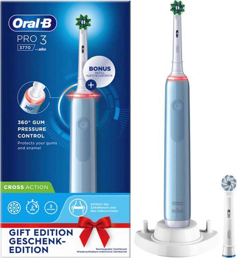 

Электрическая зубная щетка Oral-B Pro 3 3770 D505.524.3 (голубой) 4210201290971
