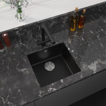 Кухонная мойка ZorG Fast 44 Premium black metallic