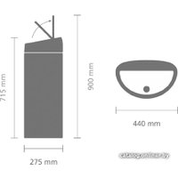 Мусорное ведро Brabantia Touch Bin 40 л (черный матовый/стальной)