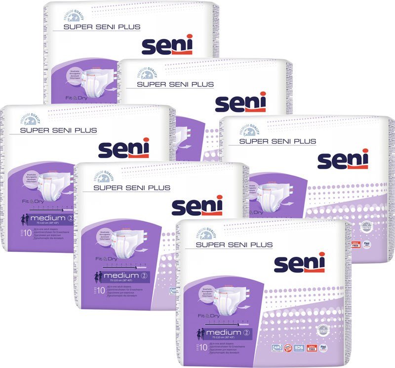 

Подгузники для взрослых Seni Super Plus Medium (6x10шт)