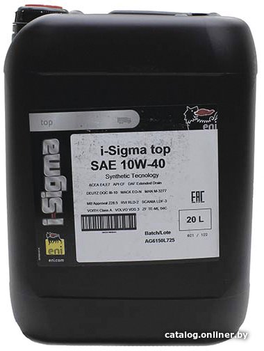 Моторное масло Eni i-Sigma top 10W-40 20л