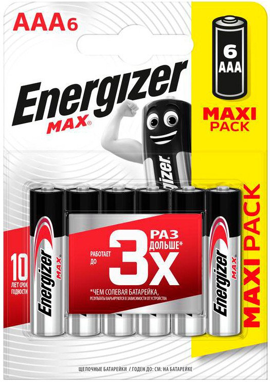 

Батарейка Energizer Max LR6 AA BL4+2 6 шт