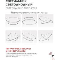 Подвесная люстра In Home Estetika Ring-95RC-2WH 4690612062495