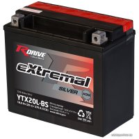 Мотоциклетный аккумулятор RDrive eXtremal Silver YTX20L-BS (18 А·ч)