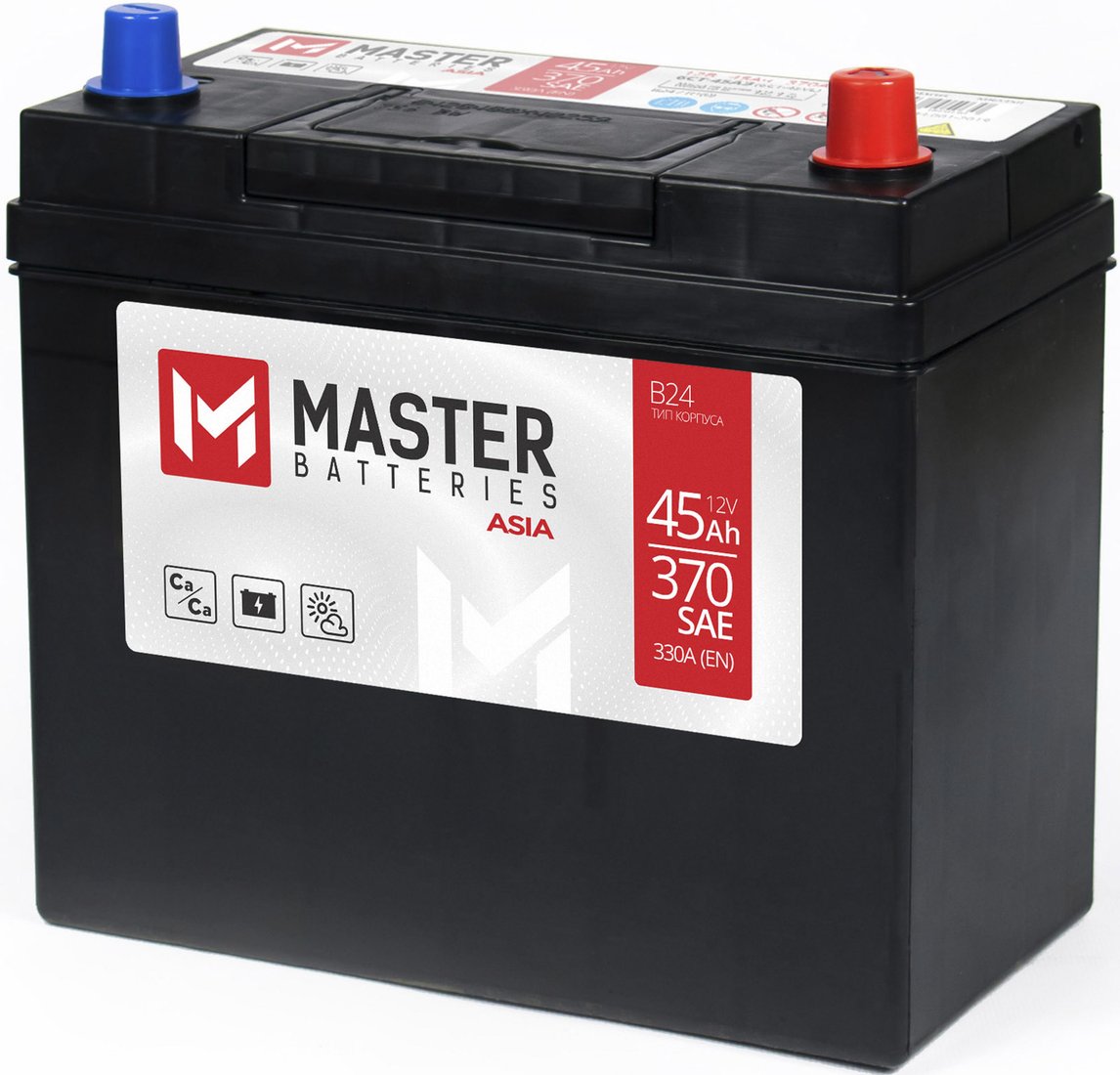 

Автомобильный аккумулятор Master Batteries Asia R+ (45 А·ч)