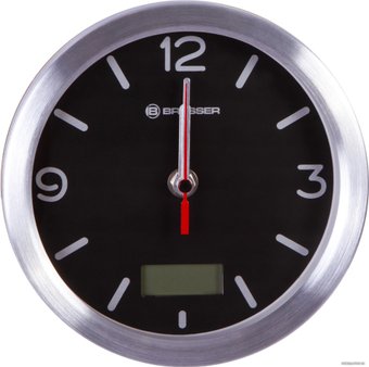 Настенные часы Bresser MyTime Bath RC (черный/серебристый)