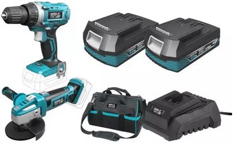 Dedra DED7013 (шуруповерт, болгарка, 2 АКБ, сумка)